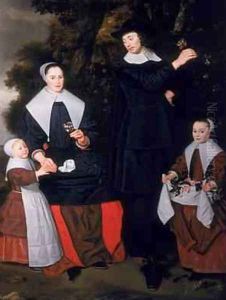 A Gentleman with his Wife and two Children by Hendrick ten Oever