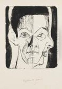 Kopfstudie. by Ernst Ludwig Kirchner