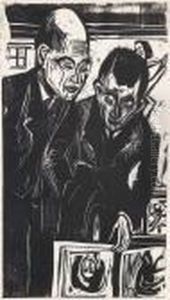 Graphik Besehende Herren (dr. Bauer Und Dr. Hans Mardersteig). Graphik Besehende Herren (dr. Bauer Und Dr. Hans Mardersteig).