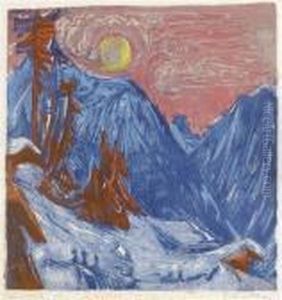 Moonlight Night In Winter by Ernst Ludwig Kirchner