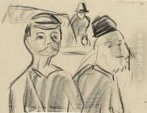 Almbauern. Ruckseitig: Badende by Ernst Ludwig Kirchner