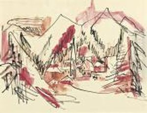 Landschaft Davos(landscape At Davos) by Ernst Ludwig Kirchner