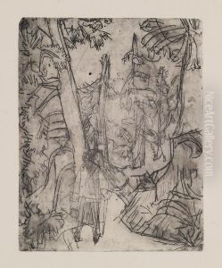 Milchmadchen Auf Dem Bergweg by Ernst Ludwig Kirchner