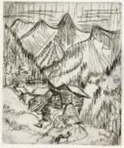 Hutten Zwischenbergen by Ernst Ludwig Kirchner