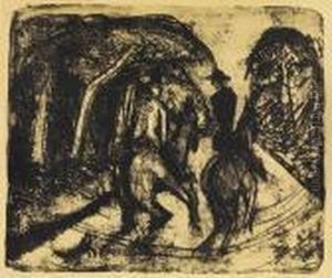 Reiter Im Grunewald by Ernst Ludwig Kirchner