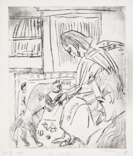 Frau Und Katze - view 1