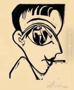 "profilkopf (selbstbildnis)" by Ernst Ludwig Kirchner
