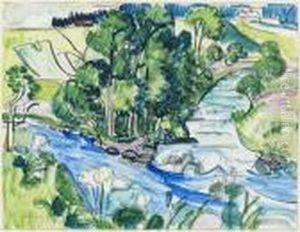 Wildboden Mit Kirchners Haus by Ernst Ludwig Kirchner