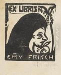 Exlibris Emmy Frisch. by Ernst Ludwig Kirchner