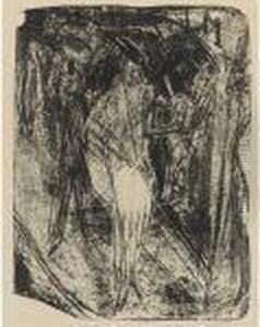 Dame Im Regen by Ernst Ludwig Kirchner
