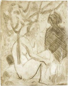 Badende Mit Hut by Ernst Ludwig Kirchner