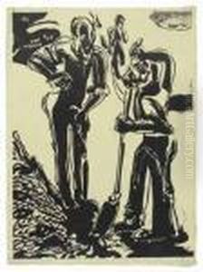 Zwei Strassenarbeiter by Ernst Ludwig Kirchner