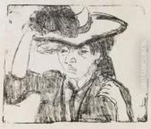 Madchen Mit Hut by Ernst Ludwig Kirchner