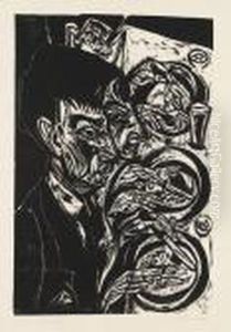 Nervose Beim Diner by Ernst Ludwig Kirchner