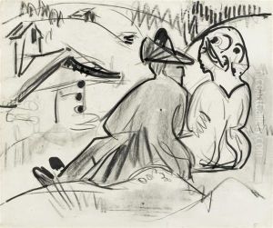 A Couple On The Mountain Pasture by Ernst Ludwig Kirchner
