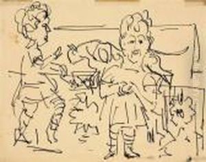 Spielende Kinder by Ernst Ludwig Kirchner