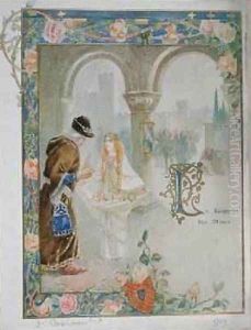 St Rosalina of Villeneuve 1267-1329 1900 by Louis Ollier
