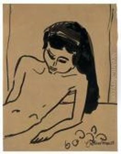 Madchen Mit Offenem Haar by Ernst Ludwig Kirchner