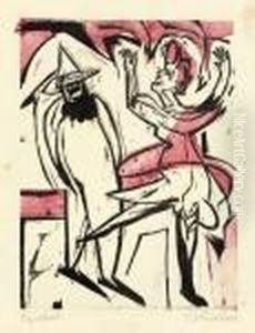 "tanz" (tanzerin Und Clown) by Ernst Ludwig Kirchner