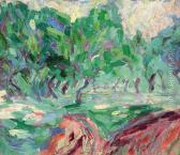 Landschaft, Weg Mit Baumen - view 1