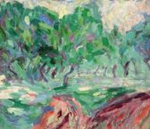 Landschaft, Weg Mit Baumen by Ernst Ludwig Kirchner