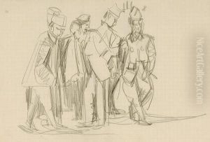 Schweizersoldaten by Ernst Ludwig Kirchner