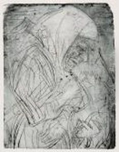 Alte Frau Mitkatze by Ernst Ludwig Kirchner
