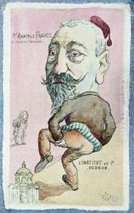 Caricature of Monsieur Anatole France 1844-1924 of the French Academy after 1896