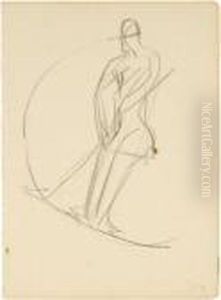 Eishockeyspieler - Curlingspieler by Ernst Ludwig Kirchner