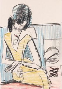 Sitzende Am Tisch by Ernst Ludwig Kirchner