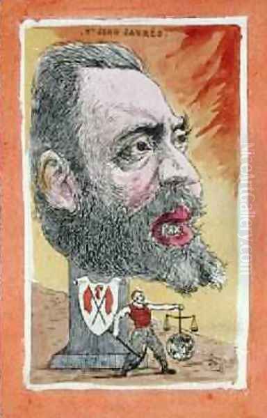 Satirical postcard depicting Jean Jaures 1859-1914 - view 1