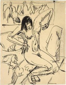 Akt Auf Dem Sofa by Ernst Ludwig Kirchner