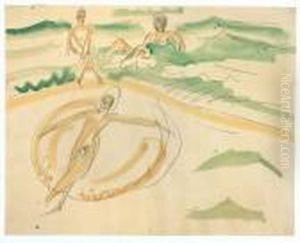 Badende Am Fehmarnstrand by Ernst Ludwig Kirchner