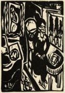 Das Stiftsfraulein Am Nahtisch by Ernst Ludwig Kirchner