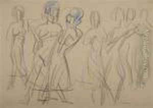 Tanzende Der Mary-wigman-schule by Ernst Ludwig Kirchner