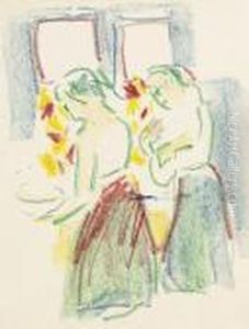 Zwei Madchen Bei Der Toilette by Ernst Ludwig Kirchner