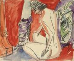 Madchenakt Am Ofen by Ernst Ludwig Kirchner