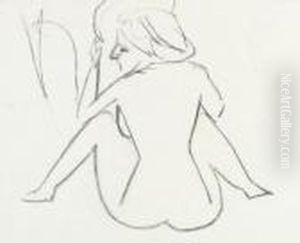 Sitzender Weiblicher Ruckenakt by Ernst Ludwig Kirchner