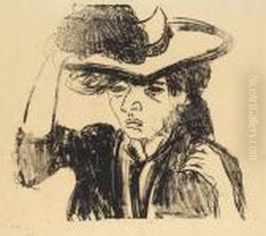Madchen Mit Hut by Ernst Ludwig Kirchner