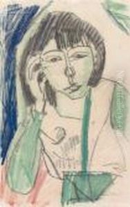 Erna Von Vorne, Brustbild by Ernst Ludwig Kirchner