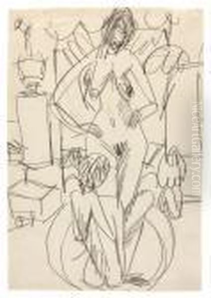 Zwei Badende Im Atelier - view 1