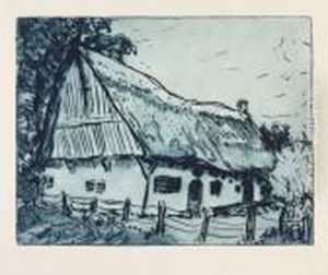 Grosses, Strohbedecktes Bauernhaus by Ernst Ludwig Kirchner