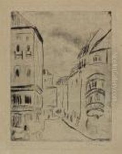 Eckhaus Mit Rundem Erker, Frauenstrasse In Dresden by Ernst Ludwig Kirchner