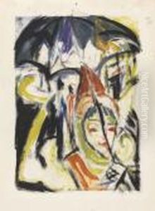 Kokotte Auf Der Strasse - Berliner Strassenszene by Ernst Ludwig Kirchner