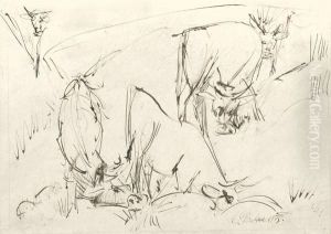 Kuhe Auf Der Stafelalp by Ernst Ludwig Kirchner