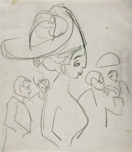 Dame Mit Hut by Ernst Ludwig Kirchner