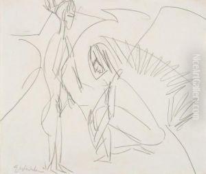 Badende In Den Dunen by Ernst Ludwig Kirchner