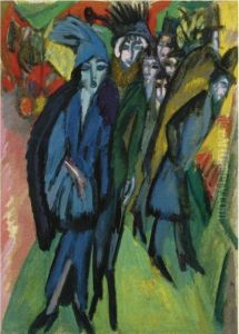 Strassenszene (street Scene) - Recto by Ernst Ludwig Kirchner