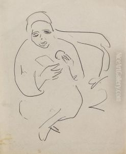 Sich Pudernde by Ernst Ludwig Kirchner