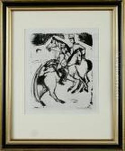 Auf Dem Kasernenhof by Ernst Ludwig Kirchner
